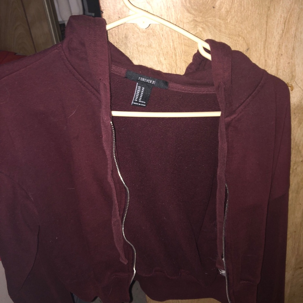 Burgundy Zip-Up Hoodie
